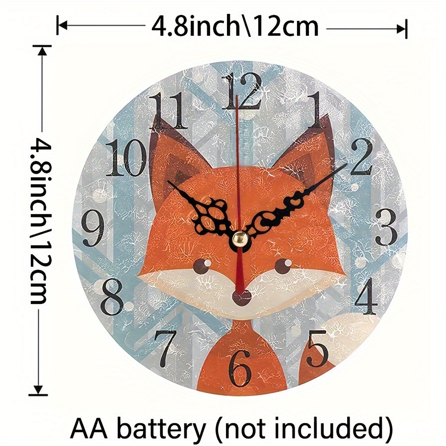 1 шт. Настенные часы Коричневая лиса бесшумные не тикающие - Temu Georgia