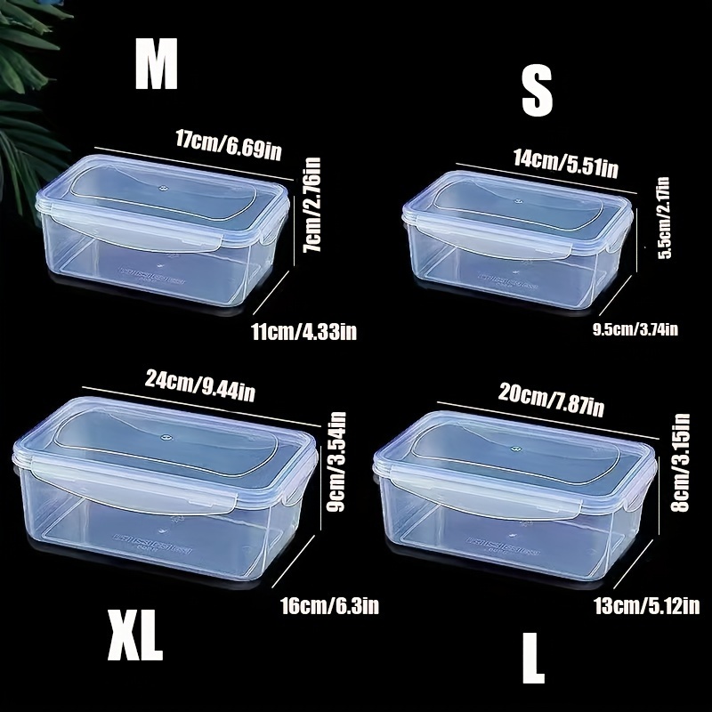 Clear Plastic Food Storage Box With Locking Lid Sealed - Temu