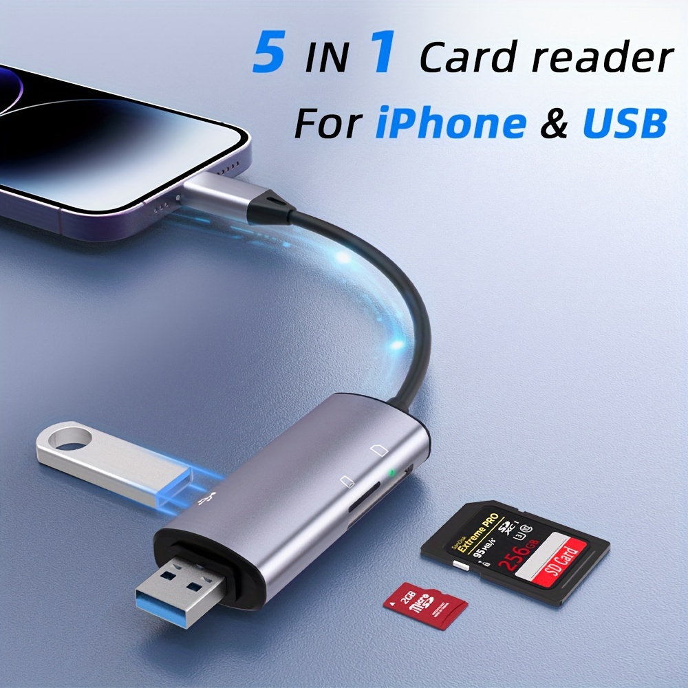 Adaptateur de lecteur de carte Micro SD TF pour iPhone, pour iOS 12 et  plus, lecteur de carte mémoire externe OTG pour iPhone 13 12 Pro Max