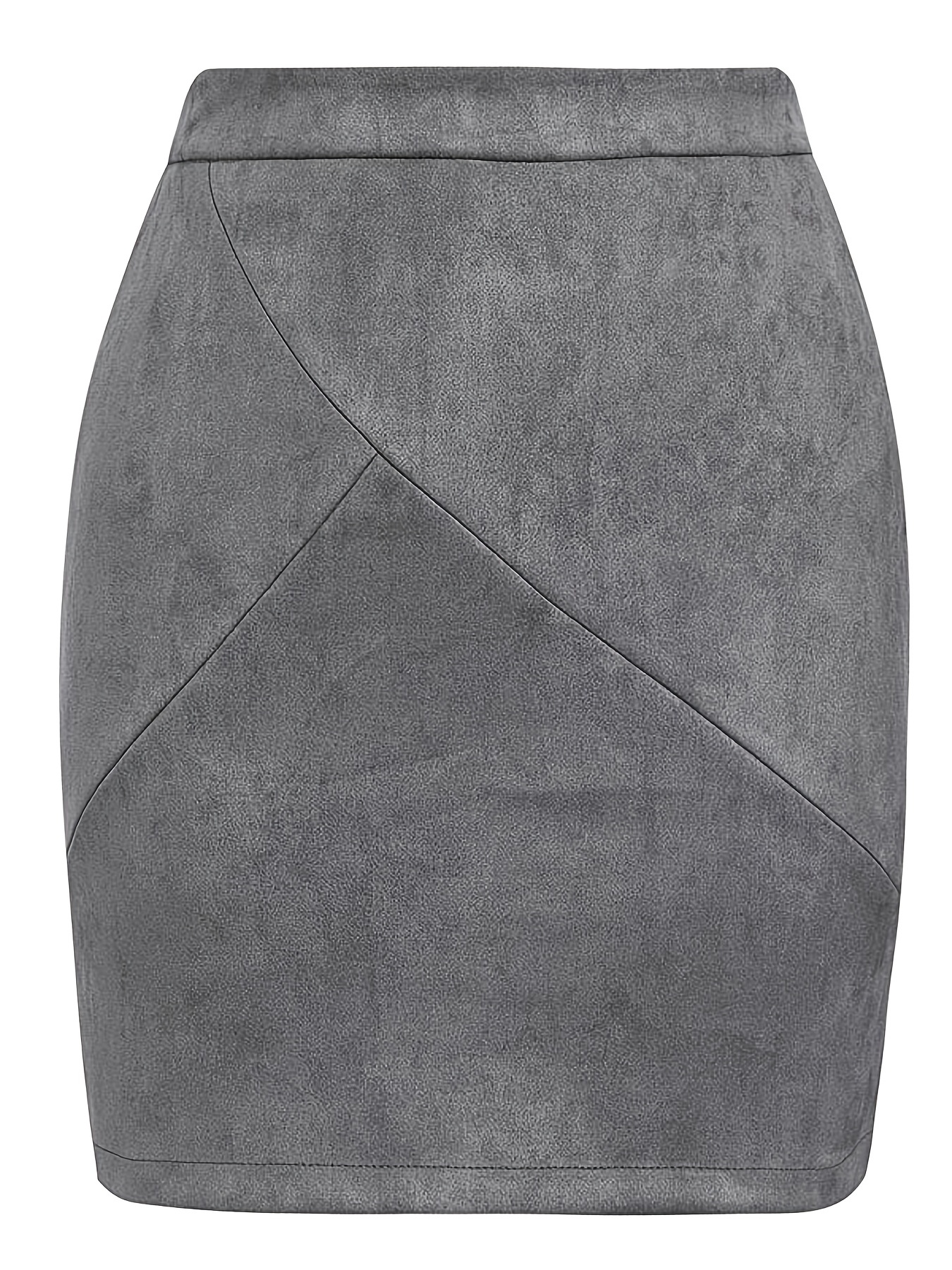 Simple Women's High Waist Faux Suede Mini Bodycon Skirt - Temu Canada