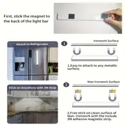 motion sensor closet light with magnetic strip led usb operated under cabinet light stick on anywhere night light bar for wardrobe cupboard kitchen hallway and stairs details 4