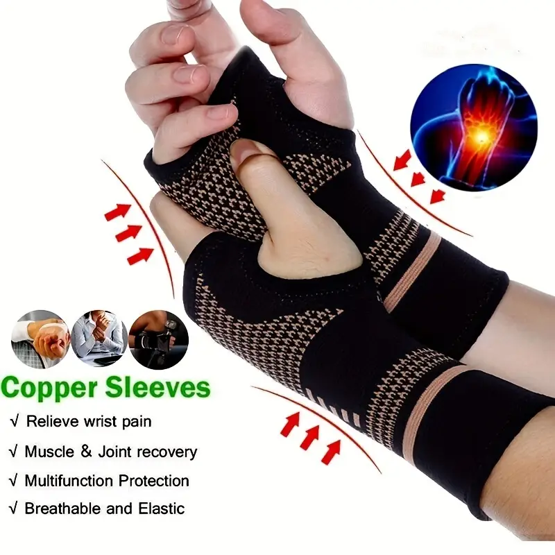 1pc lifting wrist straps professional wristband sports compression wrist guard arthritis brace sleeve supportive elastic palm hand glove details 2