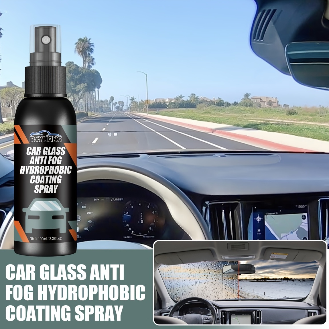 Acheter Agent Anti-buée hydrofuge pour pare-brise de 100ml, outil Anti-buée,  Spray pour pare-brise de voiture