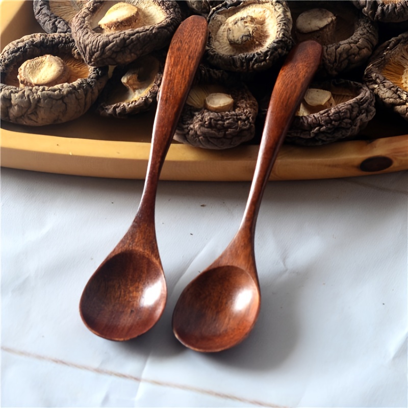 1PC Wooden Spoon Soup Ice Cream Dessert Honey Spoons Kitchen Utensils  Tableware