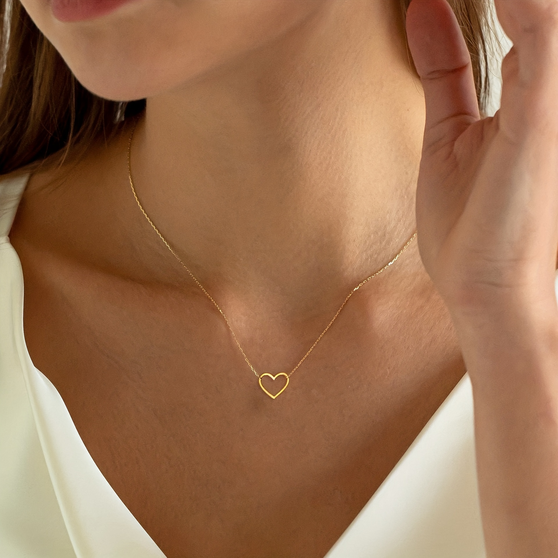 Gold Flower Charm Necklace Minimalist Necklace Simple Cute 