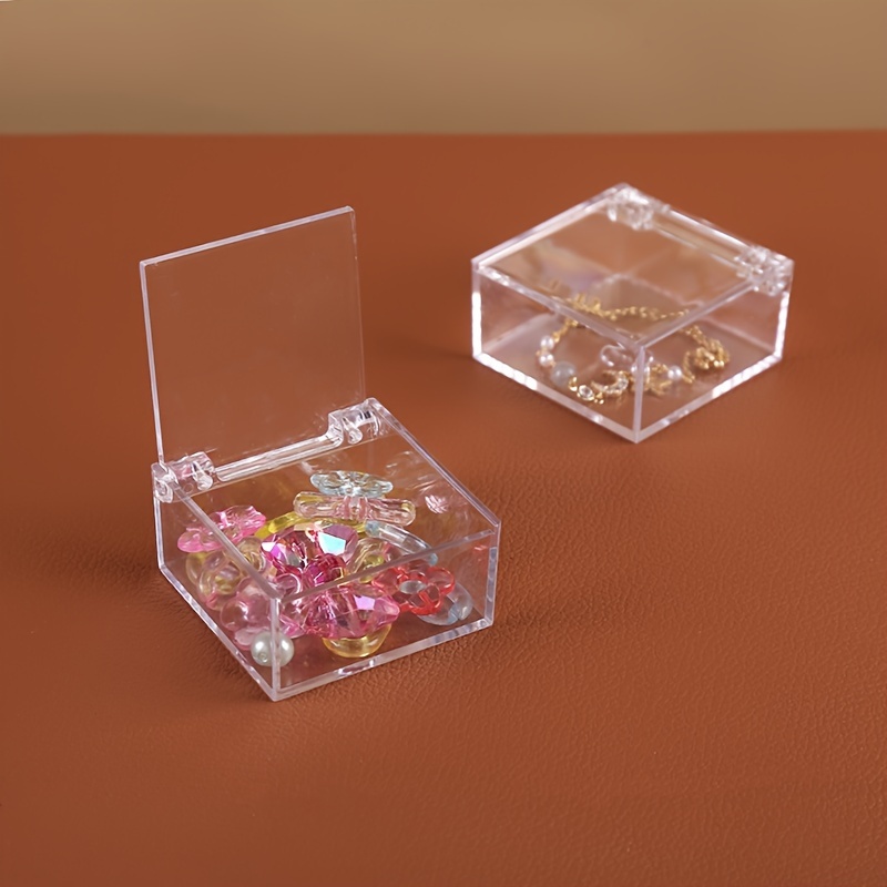 Flip-top Clear Box, Plastic Square Transparent Jewelry Box, Valentine's Day  Gift Supplies, Christmas & New Year Small Gift Box, - Temu