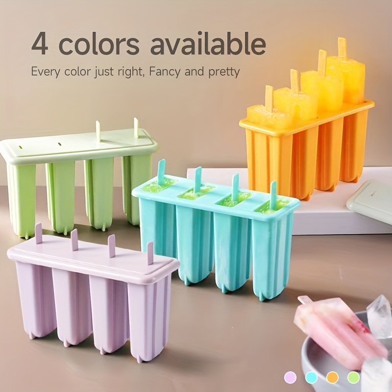 4pcs/set PP Ice Cream Stick, Orange Reusable Popsicle Stick For  Refrigerator