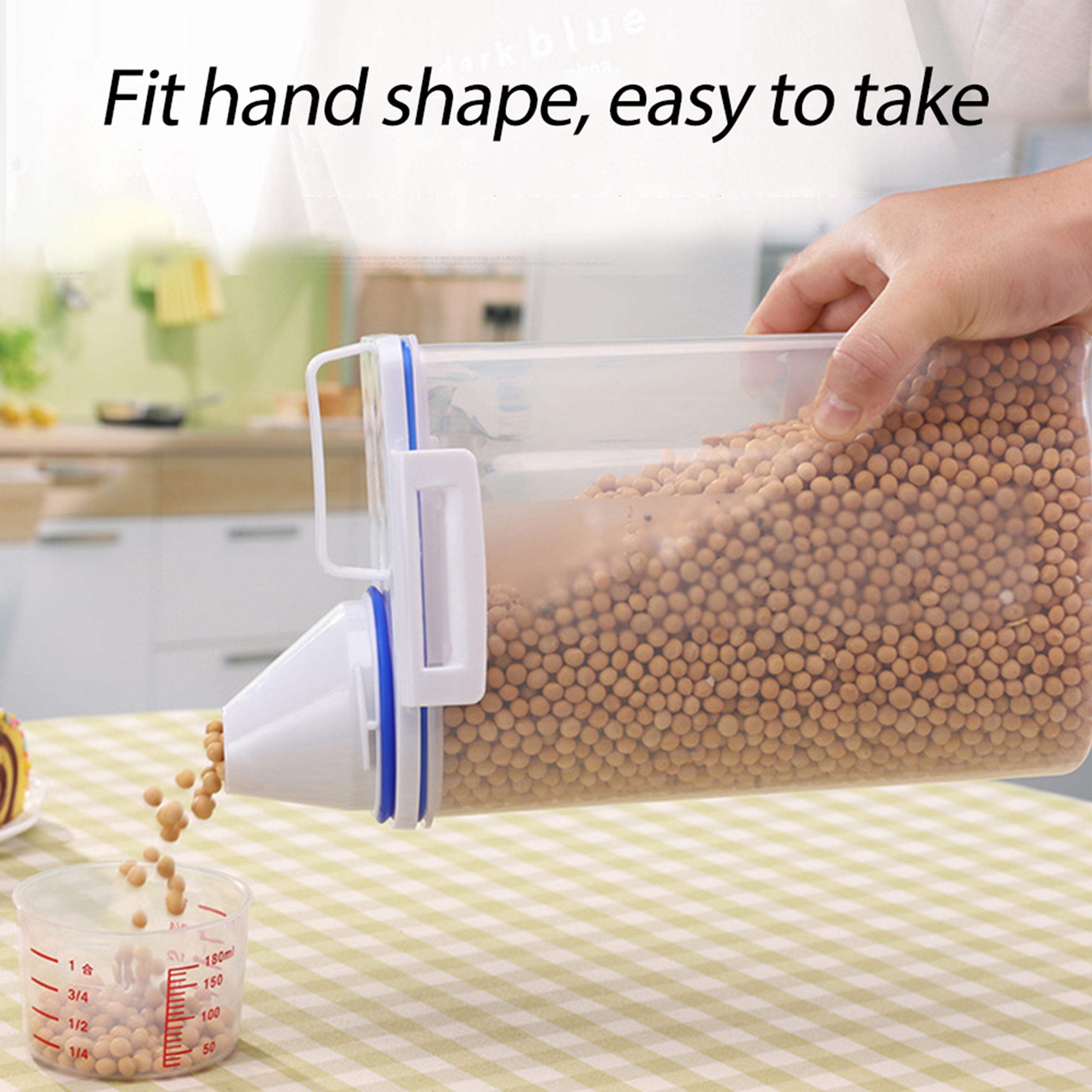 Cereal Storage Container With Measuring Cup BPA Free Plastic