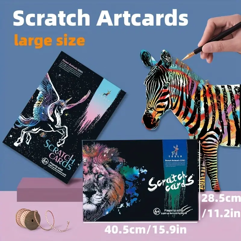 Scratch Art Paper Rainbow Scratch Paper Scratch Off Cards - Temu