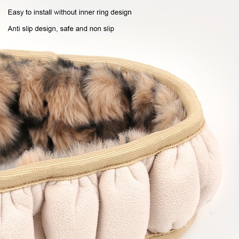 Housse De Volant En Peluche Douce Et Chaude Avec Imprimé Léopard Pour