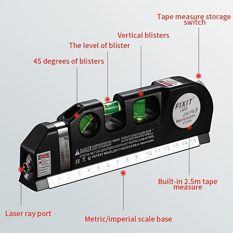 Electronic Ruler Cross Line Laser Tape Measure Rangefinder Infrared Level  Tools