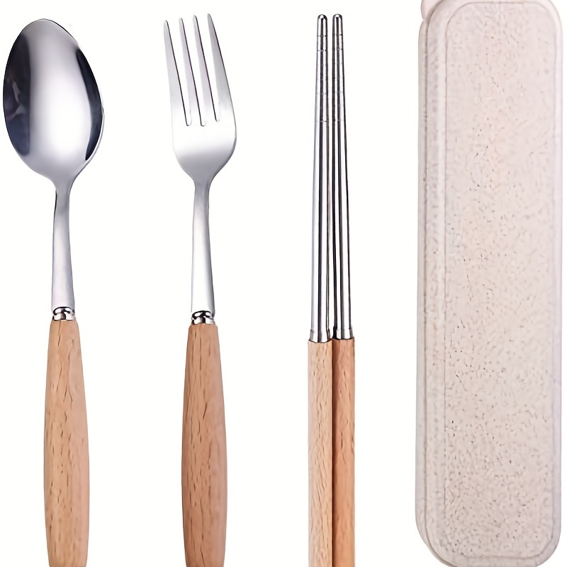 Travel Utensils with Case, Travel Silverware Cutlery Lunch Eating