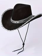 trendy glitter western cowboy hat solid color jazz hats unisex cowgirl hat breathable music festival hats for women men