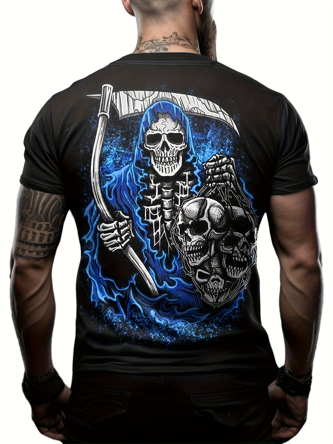 Camiseta hombre manga corta - Calavera Play Music Realidad Aumentada.