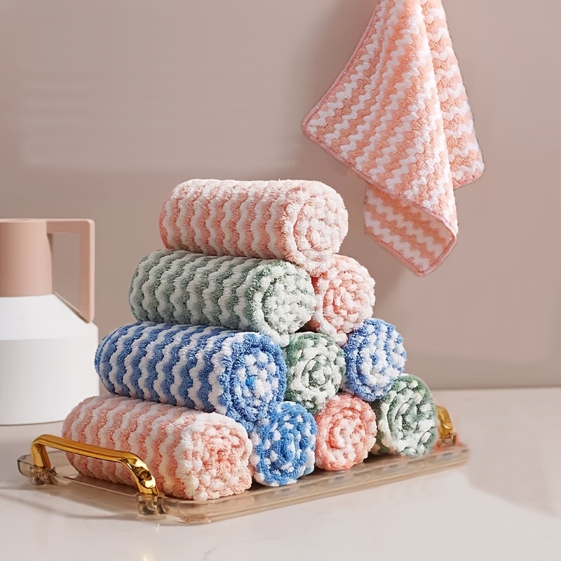 Coral Fleece Dishcloth Kitchen Towel Kitchen Cleaning Cloth - Temu