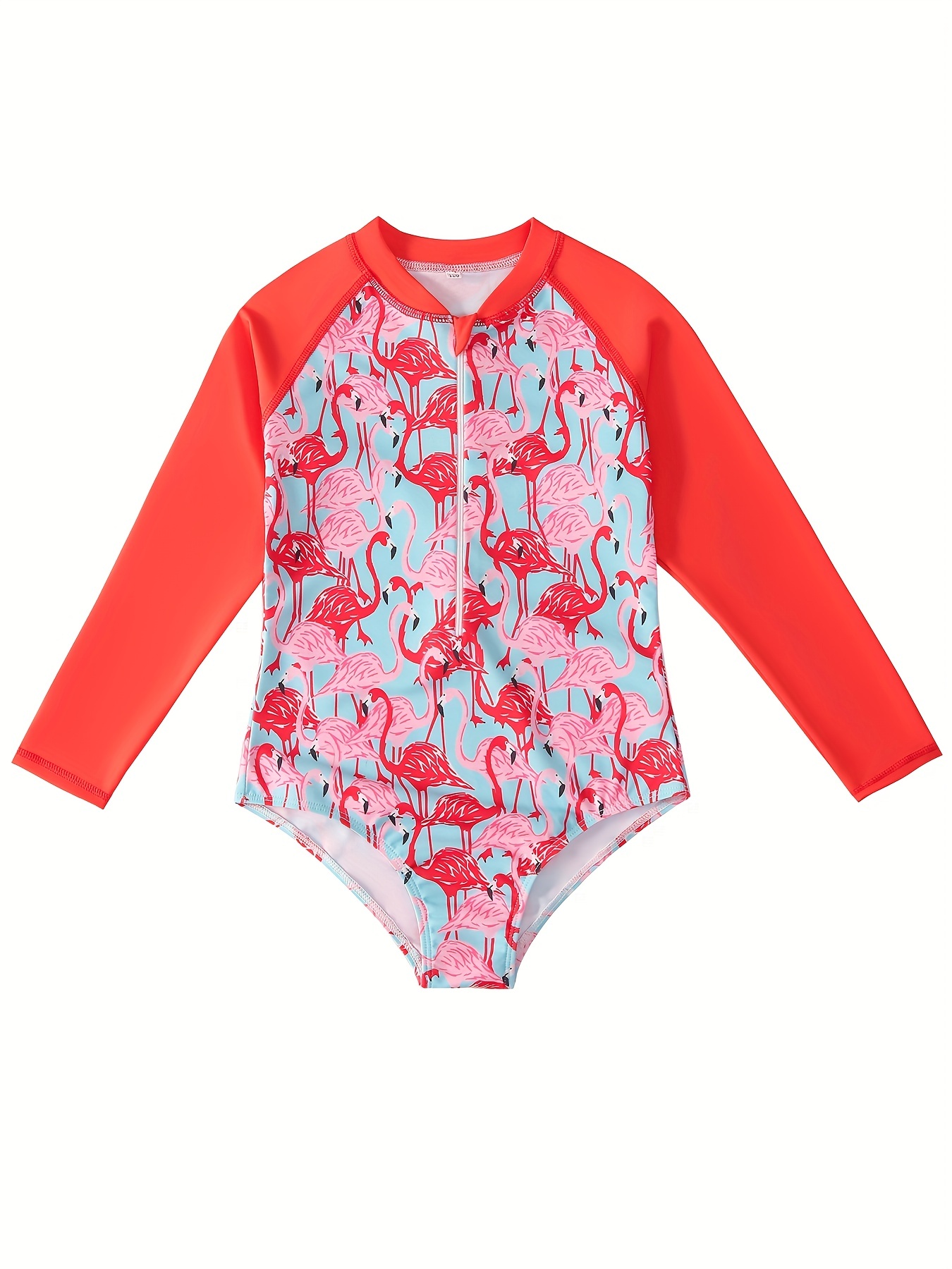 Girls' 3D Print Swimsuit for Beach Vacations & Sun Protection
