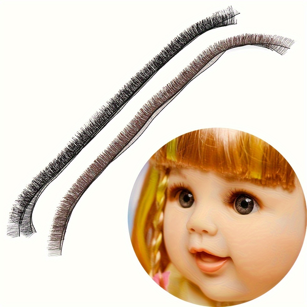 Doll False Eyelashes Diy Eye Lash Dolls Accessories Black - Temu