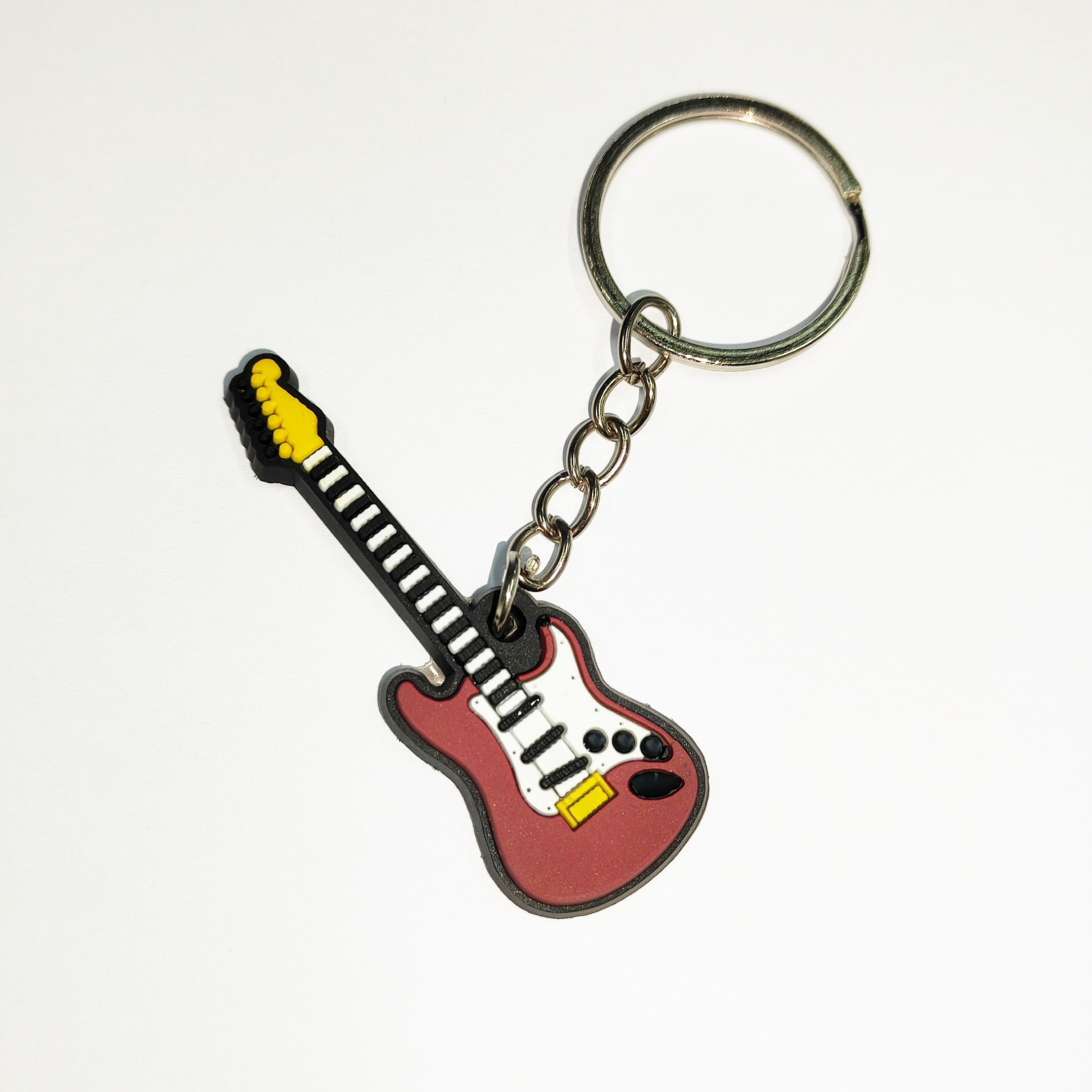 PVC Simulation Guitar Model Key Ring - Musical Instrument Keychain