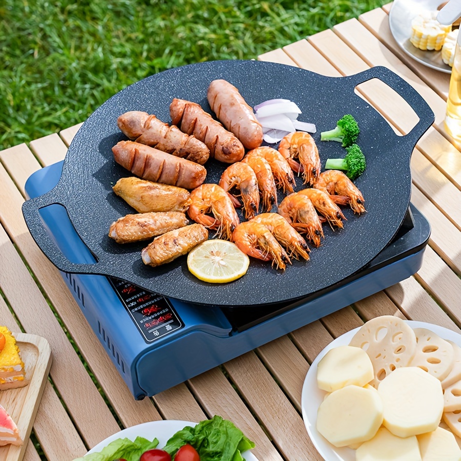 Korean BBQ Smokeless Non Stick Grill Pan Maifan Stone Coating Griddle  Barbecue Frying Plate Square Round Roaster Pot