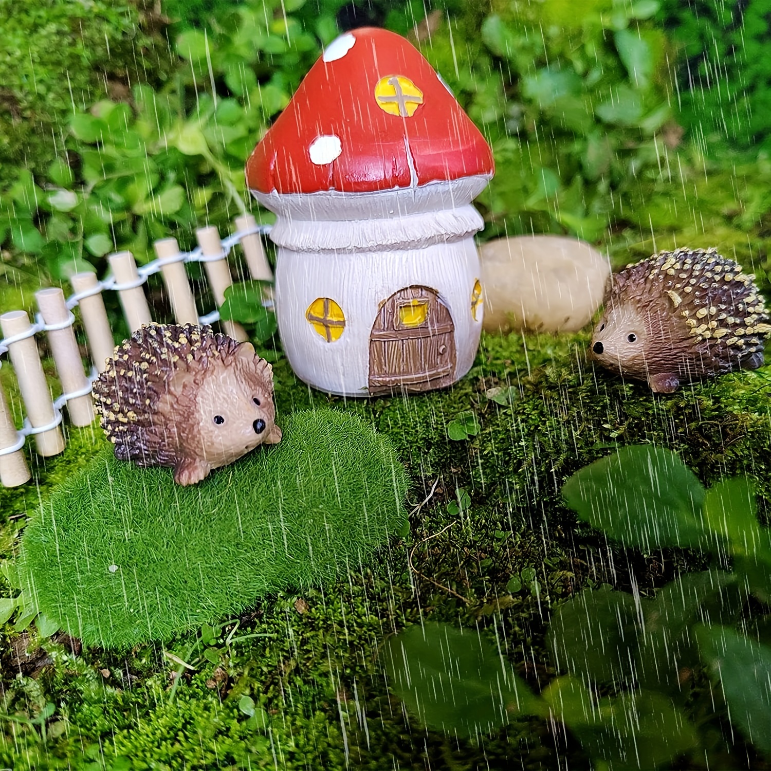 Adorable décoration de champignons animaux pour jardin de fées résine de  haut