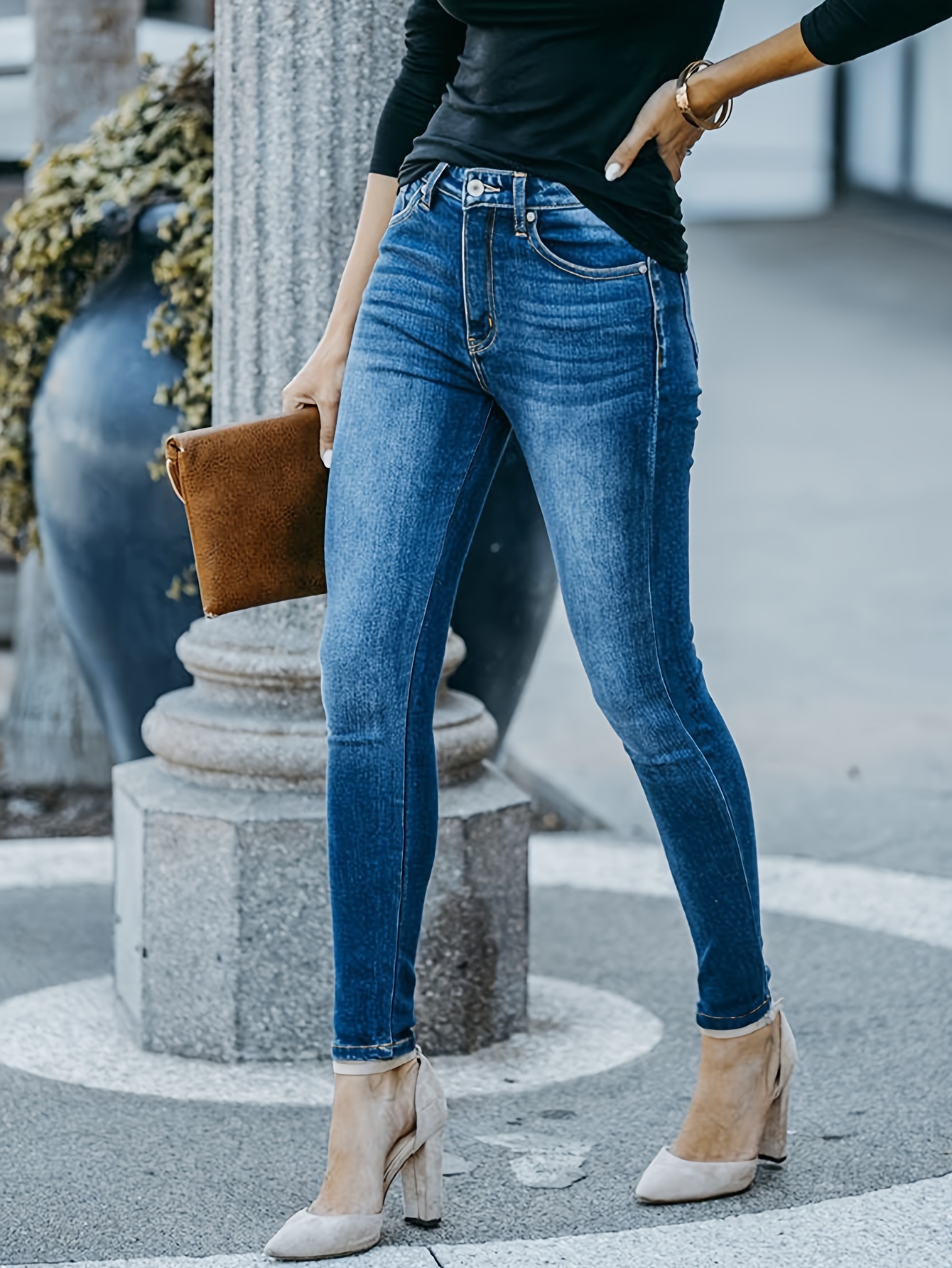 Jeans Ajustados con Elastico