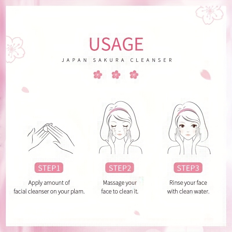 Sakura Facial Cleanser Foam Deep Cleaning Moisturizing Cleanser