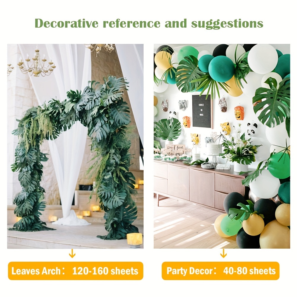 Artificial Tropical Palm Leaves Hawaiian Luau Safari Jungle Party Decoration  Summer Wedding Birthday Home Table Decor Fake Plant