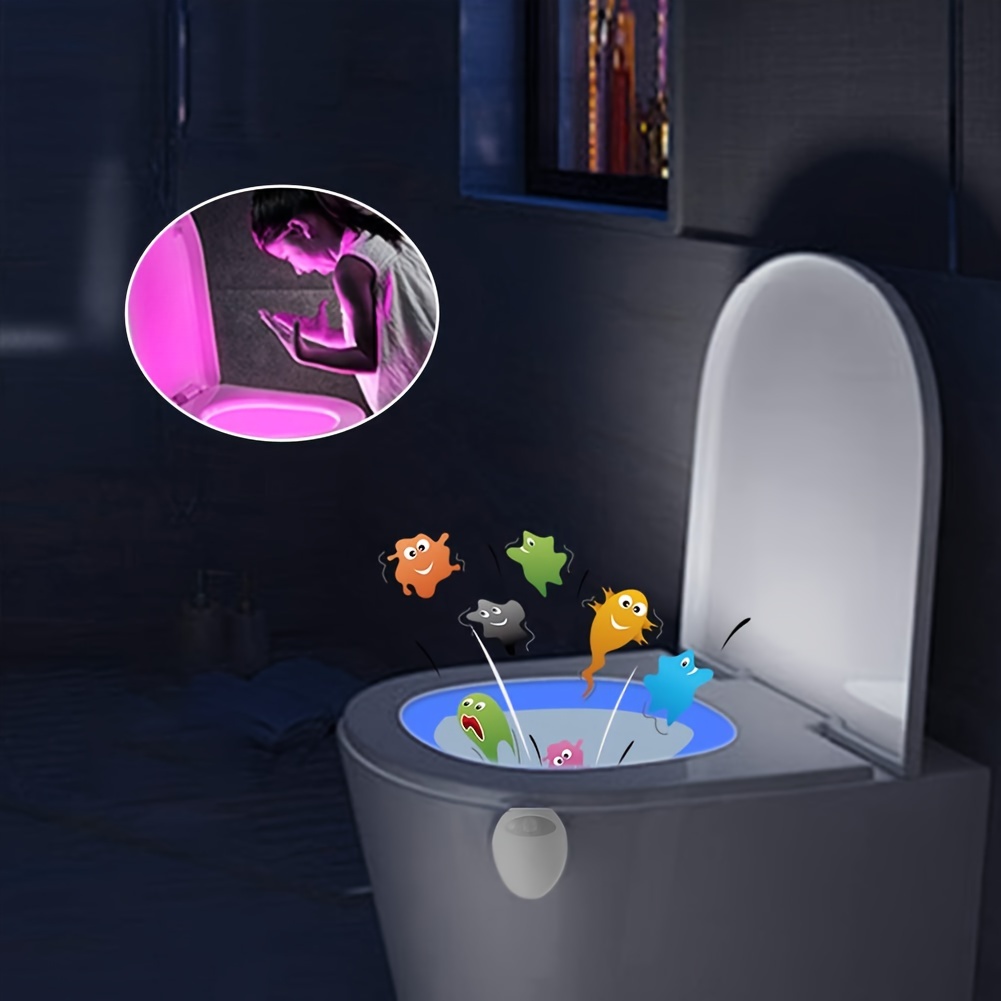 16 Colors Toilet Light Human Motion Sensor Night Light - Temu