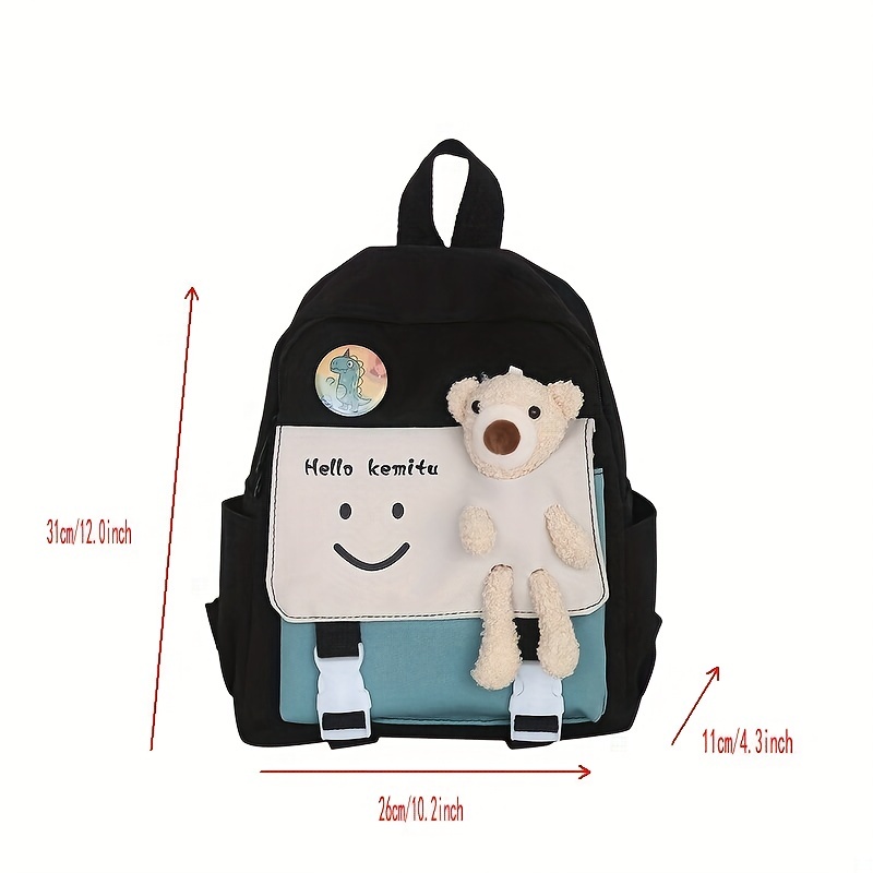Kawii Large Capacity Backpack With Bear Primary School Students Schoolbag