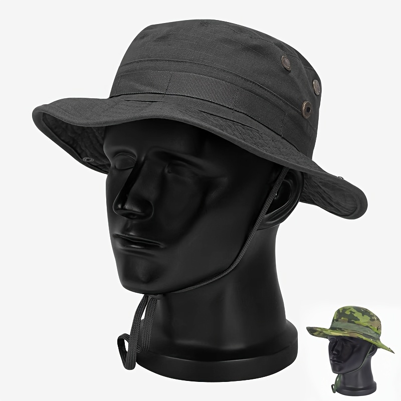2023 Quick Drying Boonie Men Bucket Hat With Face Mask Uv