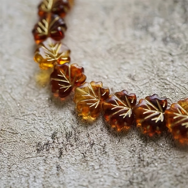 Amber Golden Small Leaf Shape Vintage Elegant Style Charms - Temu