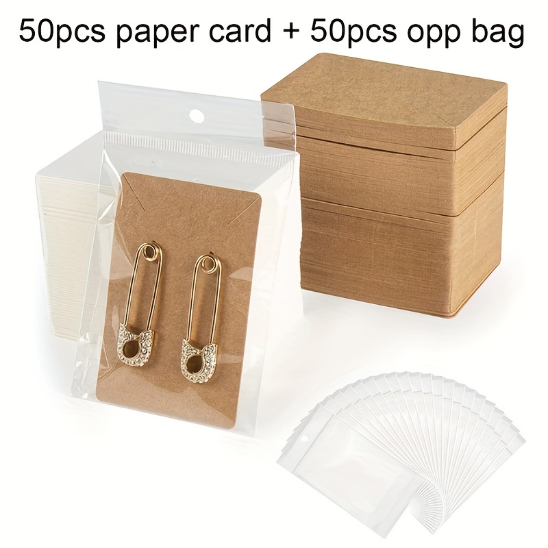 Earrings Clip Jewelry Packaging Display Cards (brown Earring - Temu