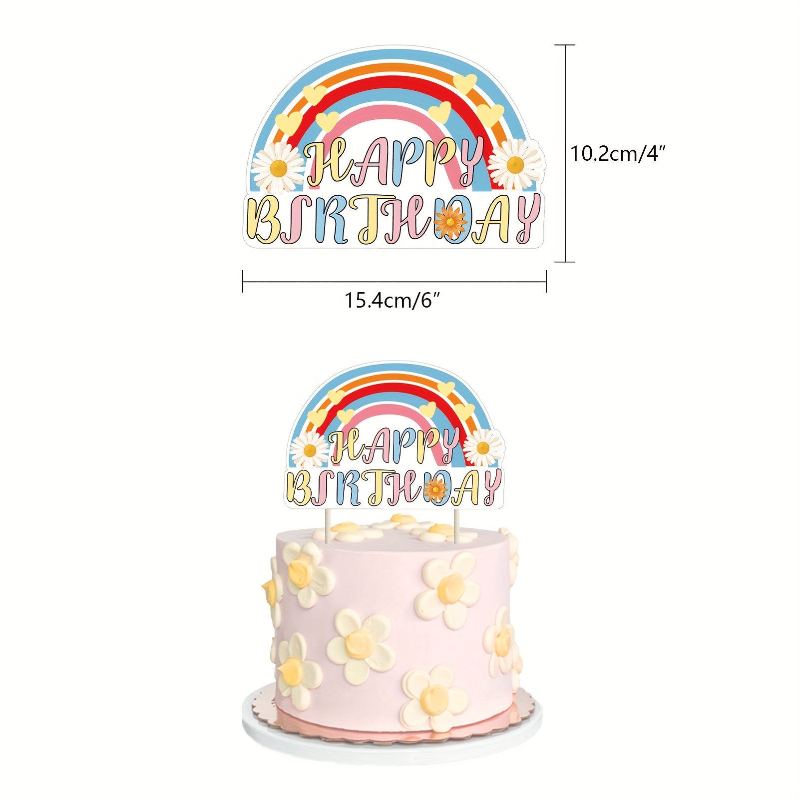 Rainbow Theme Party Decorations, 58 Pcs Rainbow Birthday Party Supplies  Include Happy Birthday Banner, Balloons, Hanging Decorations, Cake Cupcake