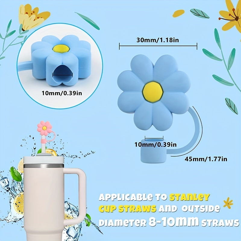 5PCS for Stanley Straw Cover - Cloud Straw Tip Covers Cap,Food Grade  Reusable Silicone Straw Plugs Protector for 10 mm Straws,Straw Toppers for