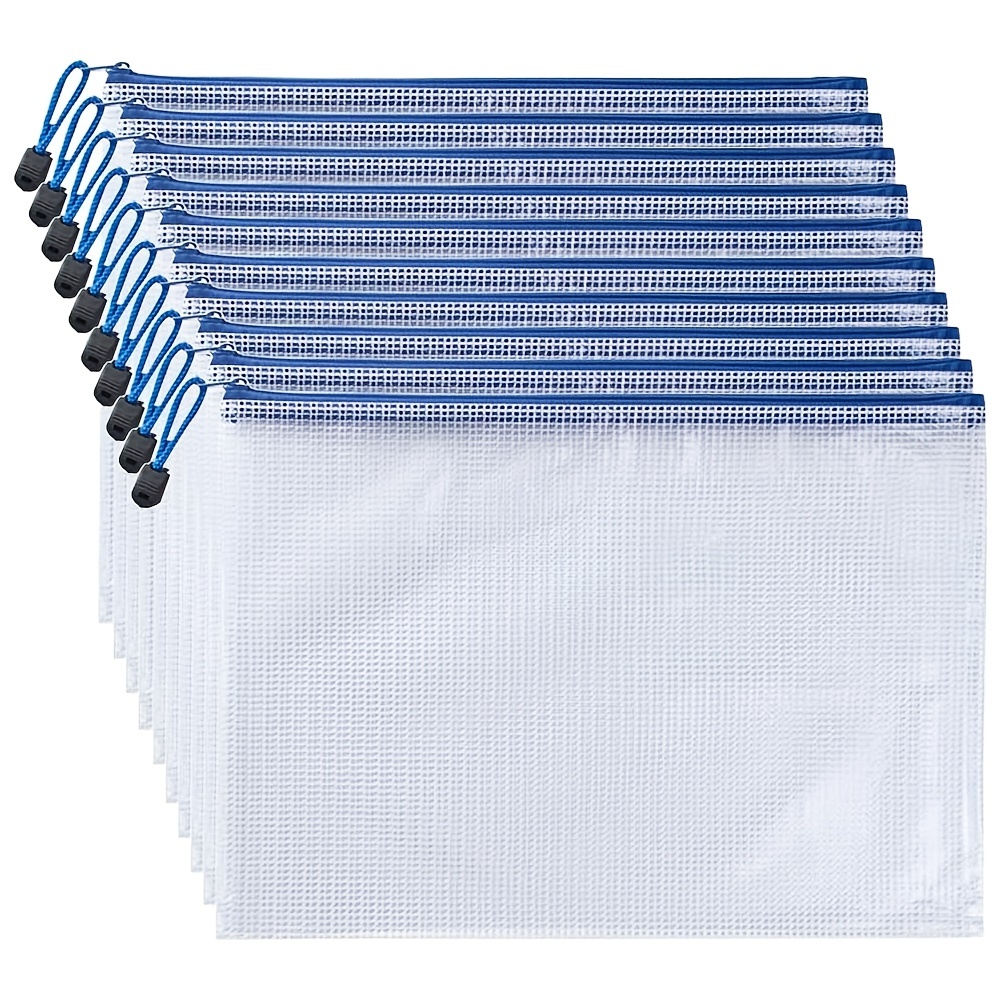 10 Colors Zipper Mesh Storage Bags For Office Supplies - Temu