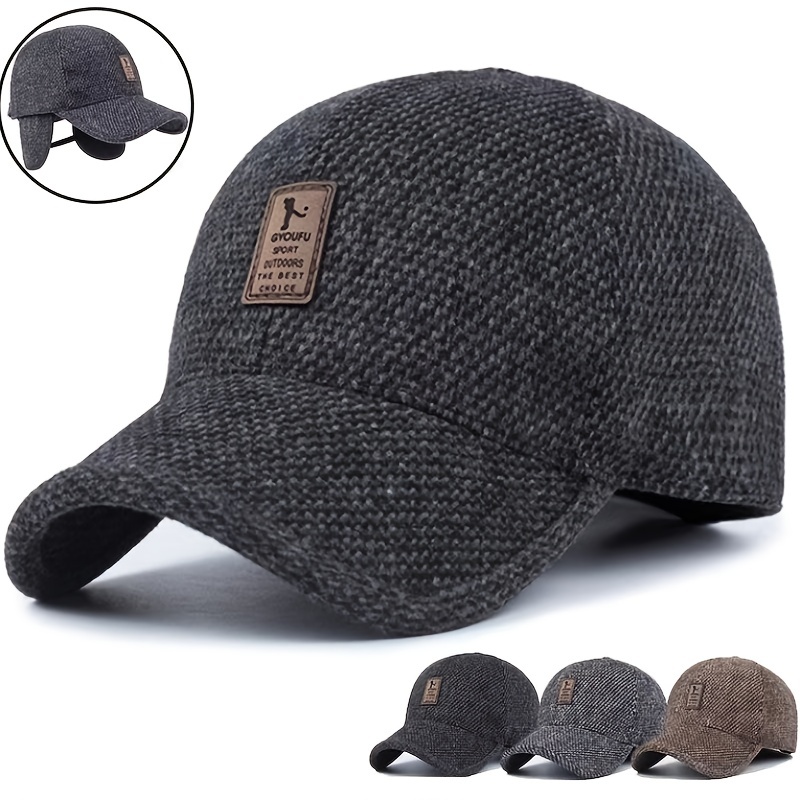 Men's Winter Ear Protection Baseball Cap - Windproof Thick Warm Cap