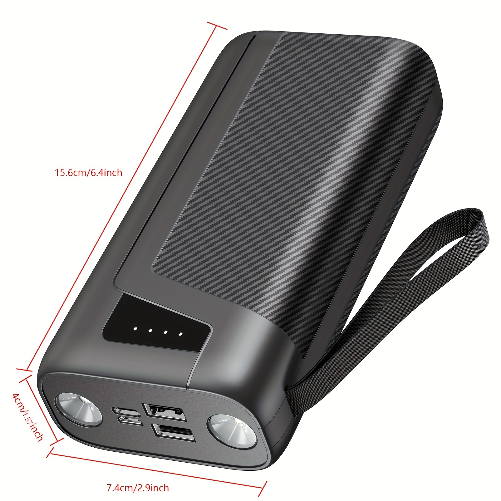 Cargador de energía solar Soxono de 30000 mAh Cargador portátil delgado y  ligero, 2 puertos USB Panel de alta velocidad Batería externa para iPhone