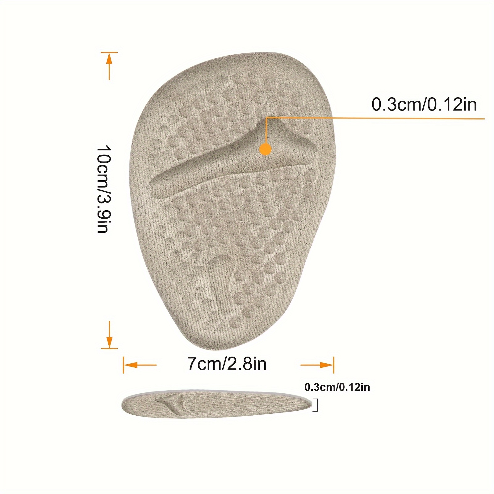 1Pair Silicone Forefoot Pads, Non-Slip Foot Pads For High Heels, Half Size Pads