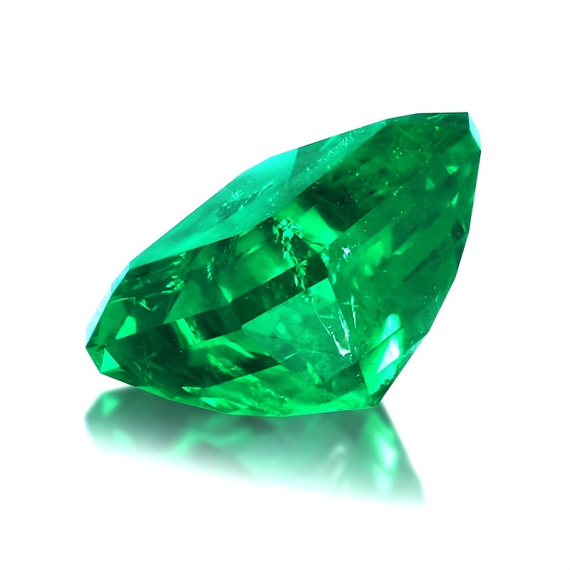 Emerald Cut Lab Grown Colombian Emerald Loose Stone