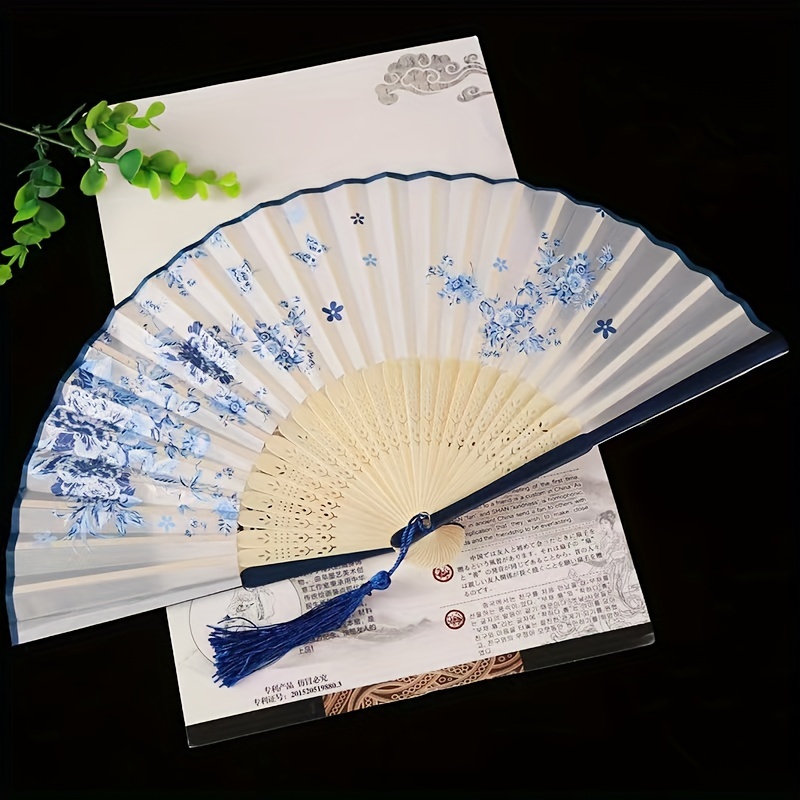 10 Pack Handmade Paper Folding Fans Bamboo Hand Held Fan For Gift