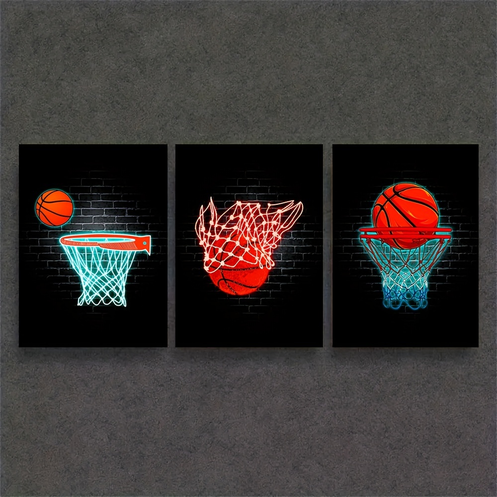 YHXCT Neon Art Poster Print Wall Art Toile Sports Peinture Basketball Star  Dunk Photos pour Salon Home Decor Affiches pour Garçons Chambre Tableaux  Décorations Murales 50X70Cmx3 : : Cuisine et Maison