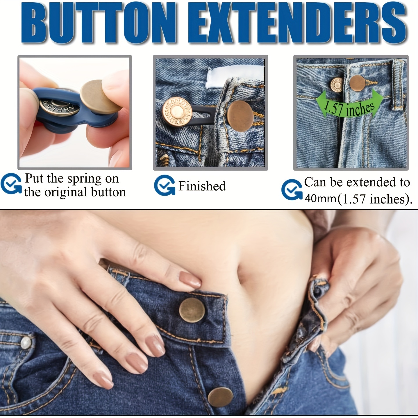 Waistband Extenders Set Pregnancy Pants Extender Button - Temu
