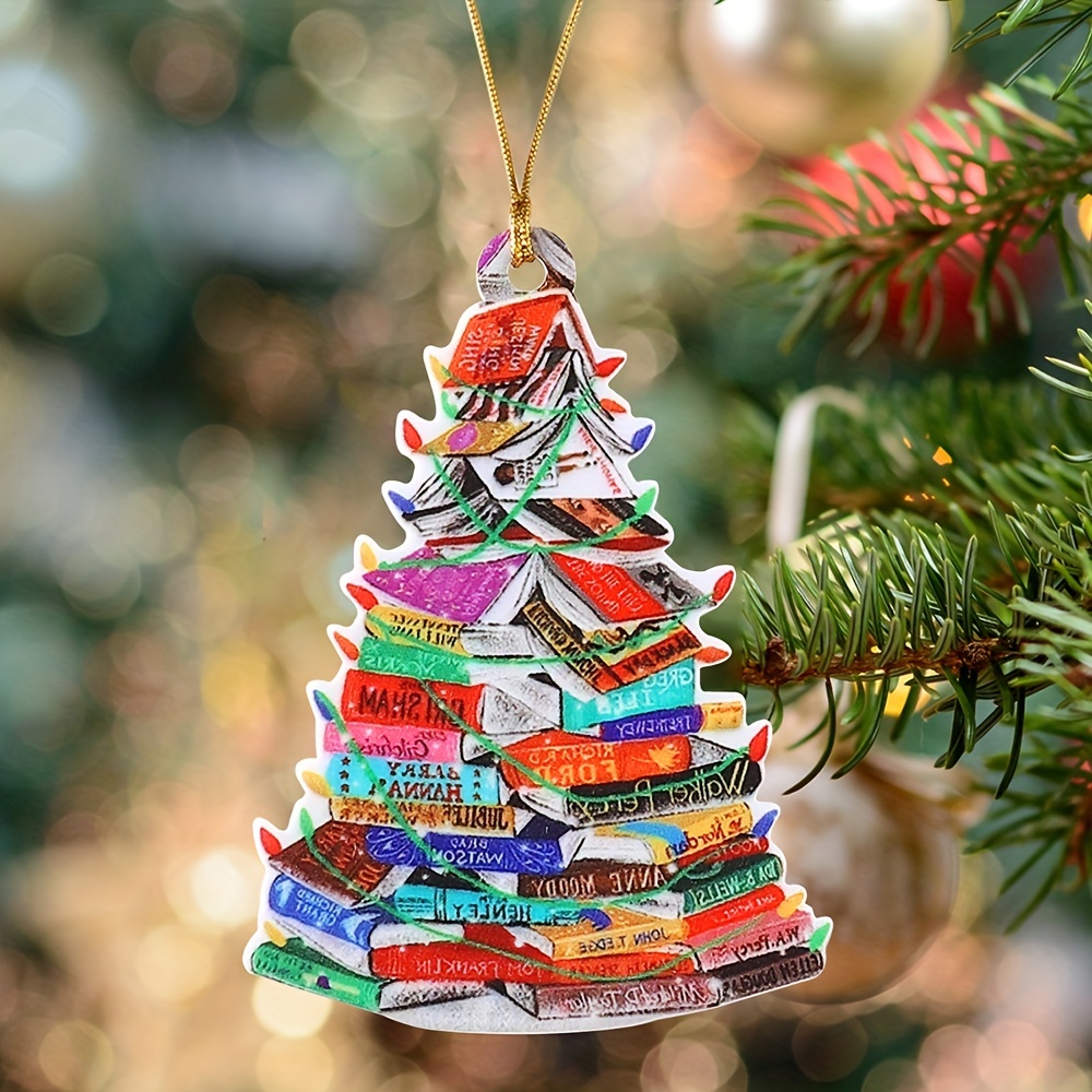 Herzförmiges Bücherregal-Ornament | Buchornament-Autoanhänger aus Acryl in  Herzform,Weihnachtsbaumschmuck, Herz-Bücherregal-Ornament