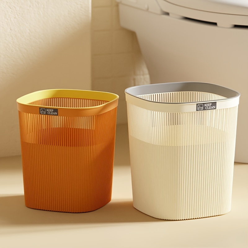 1pc Nordic Simple Trash Can, Household Pressure Ring Rubbish Can For Toilet  Office Bedroom Living Room, Lidless Garbage Can, Home And Office Supplies