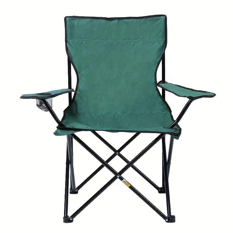 Heavy-duty Steel Frame Folding Chair, Portable Soft Cushion Armrest Chair,  Suitable For Outdoor Beach Fishing - Temu United Arab Emirates