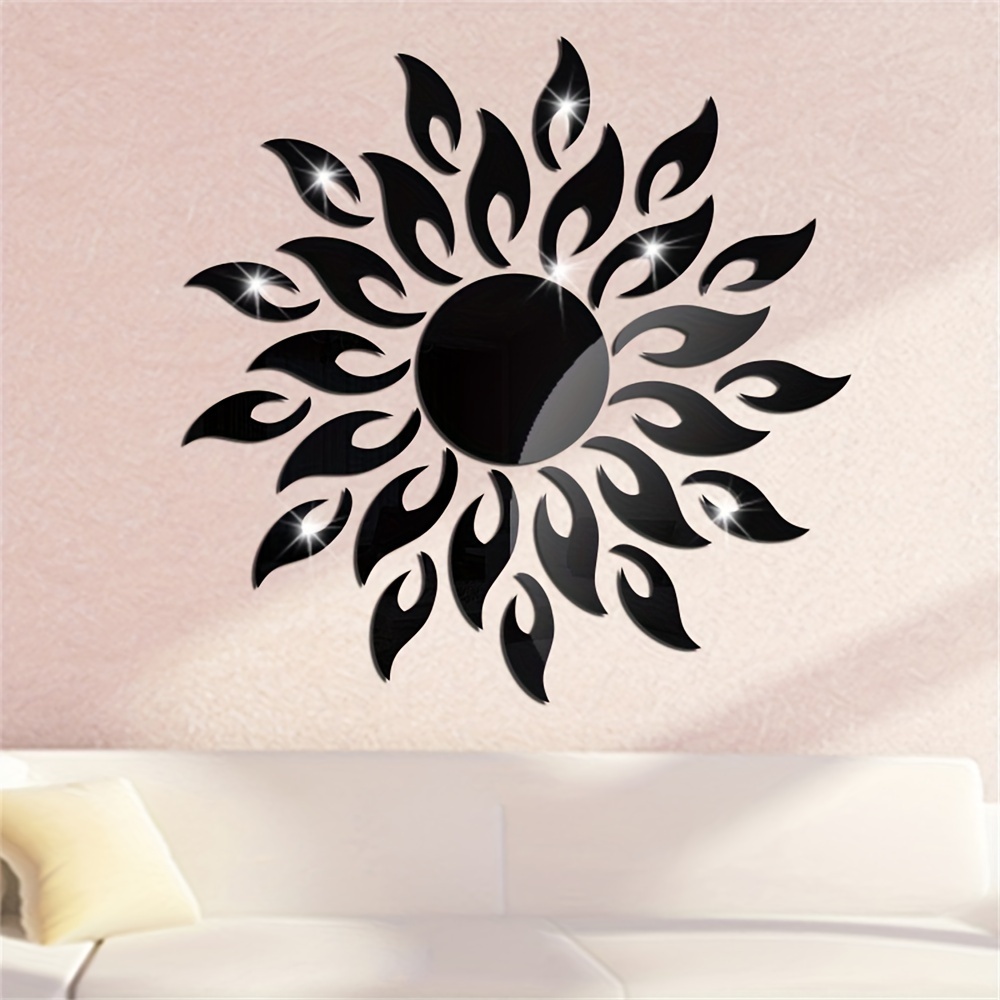 three dimensional sun flower acrylic   sticker   decoration self   wall sticker wall   tile bedroom installation diy self   double layer thickened   home details 9