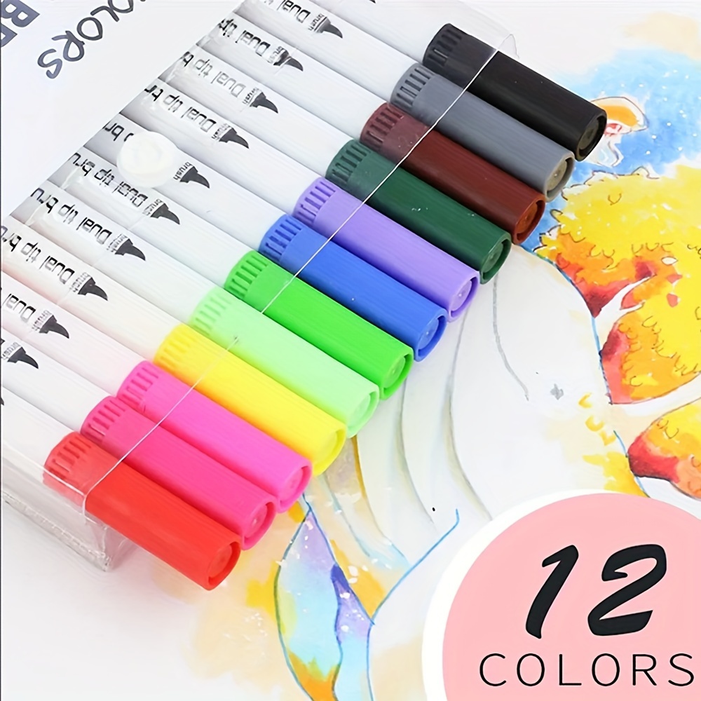 Colored Marker Pens Set Manga Drawing Sketch Art Supplies Stationery  Lettering 