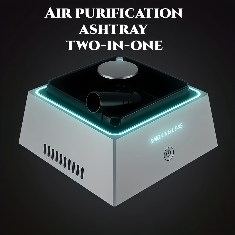 Cendrier sans fumée avec purificateur d'air, cendrier intelligent pour la  purification de l'air avec des ions négatifs pour la voiture à la maison