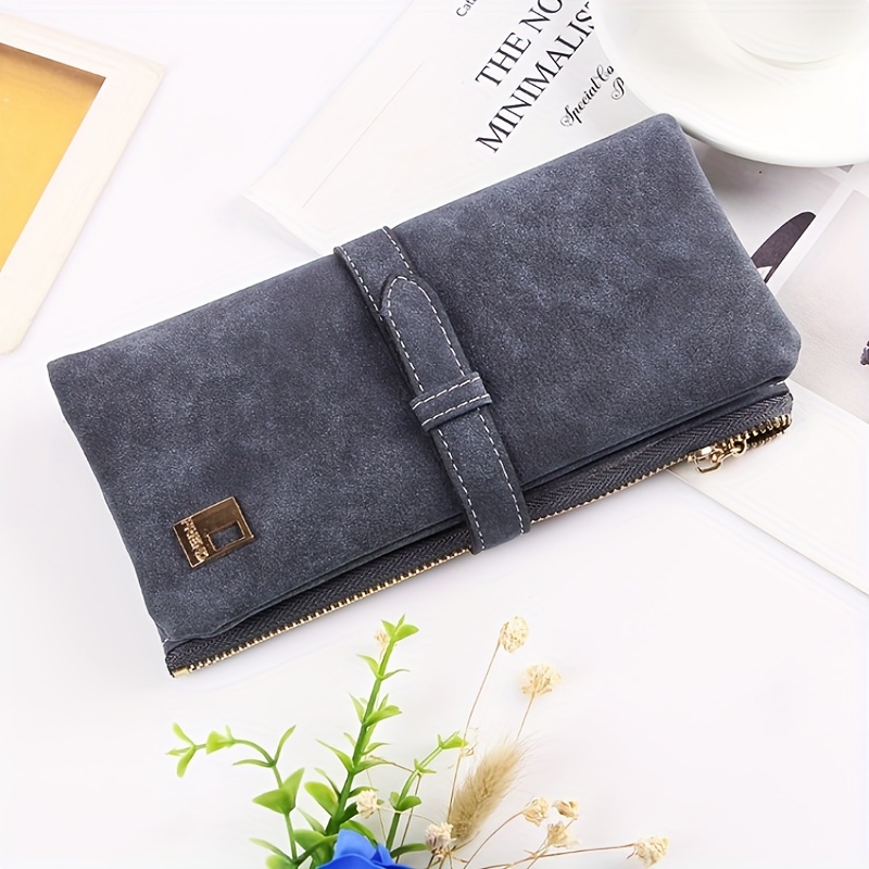 Wallets for Women Large Capacity Leather Bifold Wallet with Zipper