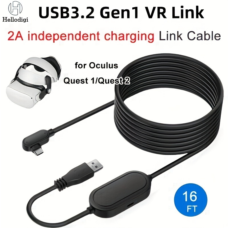 Link Cable For Oculus Quest 2, Fast Charing & Pc Data Transfer Usb C 3.2  Gen1 5gbps Pd Transfer Charging Cable Vr Headset Link Cable